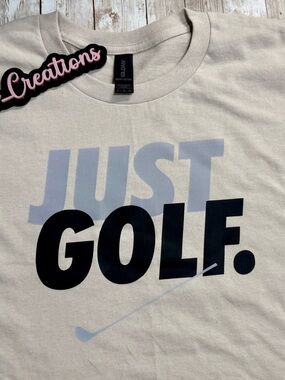 Gildan Tee with Black & Grey JUST GOLF Print